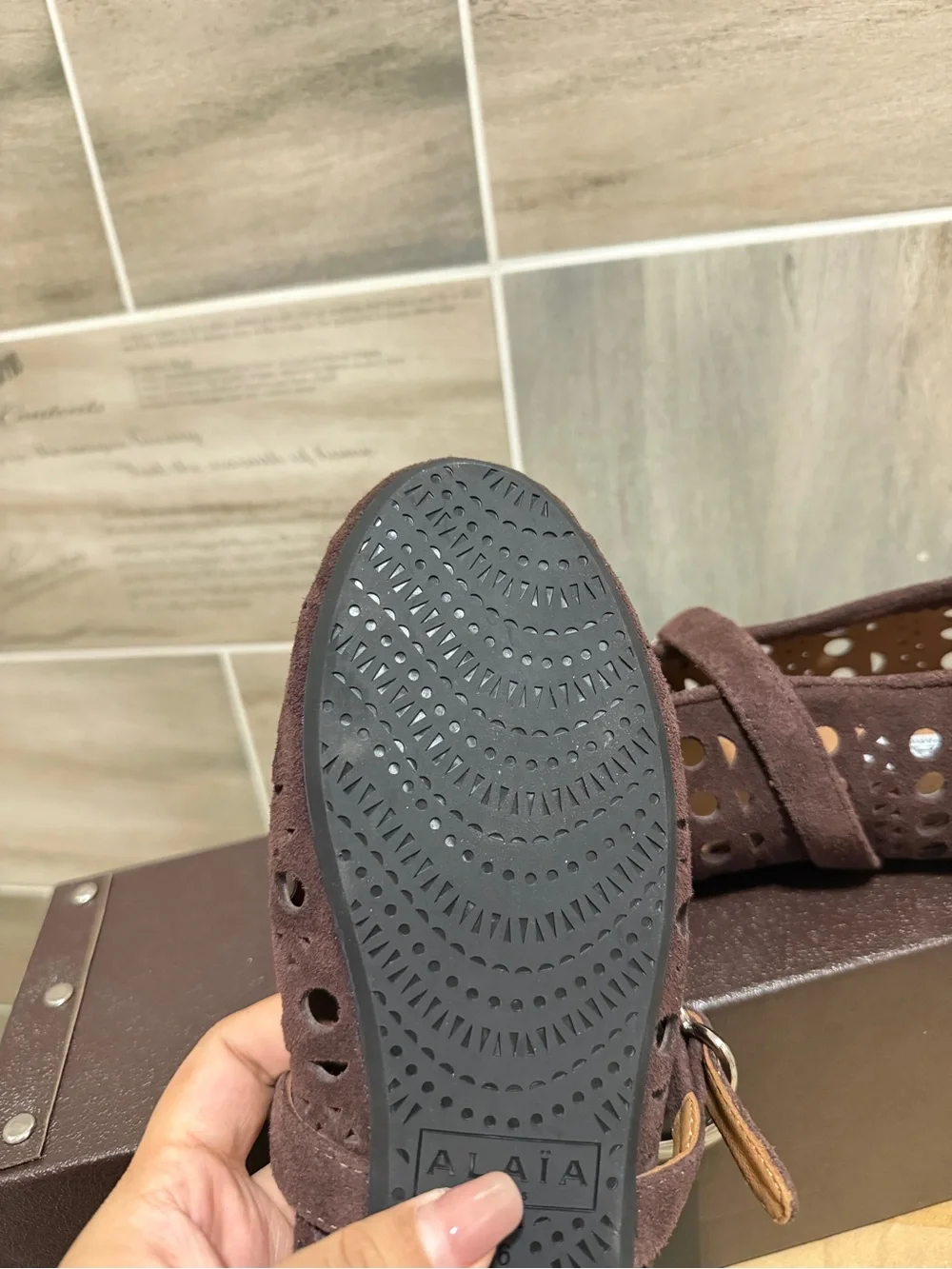 Kids Brown Suede Mary Jane Shoes with Perforated Detail